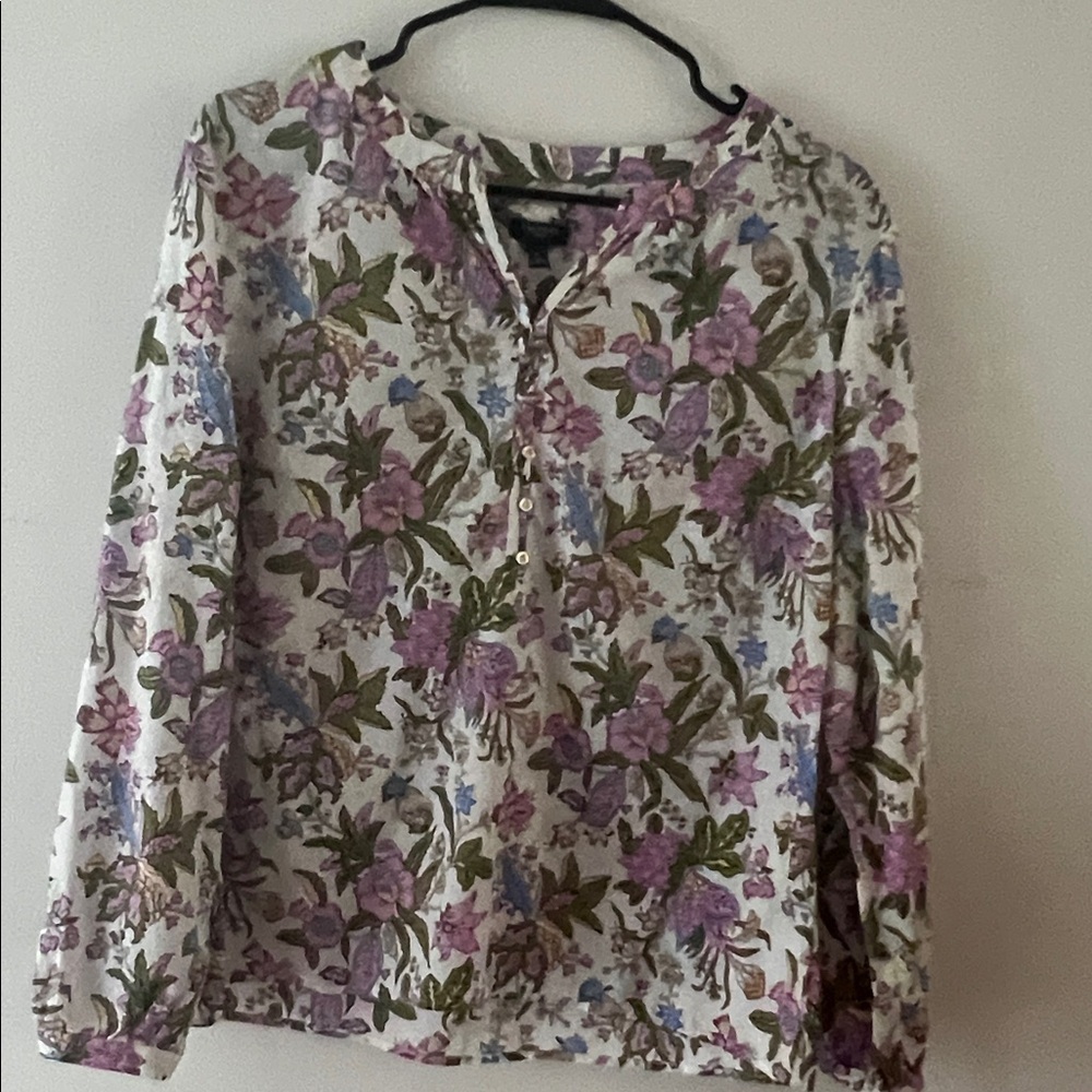 Talbots petite Floral Print Women's Top size Lp